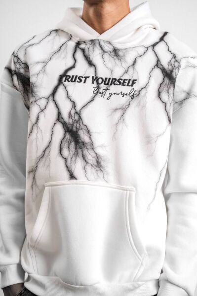 ''Trust Yourself'' Nakış Detaylı Oversize Sweatshirt