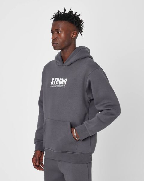 Strong Göğüs ve Sırt Baskılı Oversize Sweatshirt